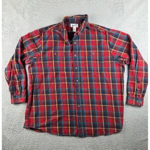 Duluth Shirt Mens 3XL Tall Red Plaid Flannel Outdoor Work Hiking Camping Fishing